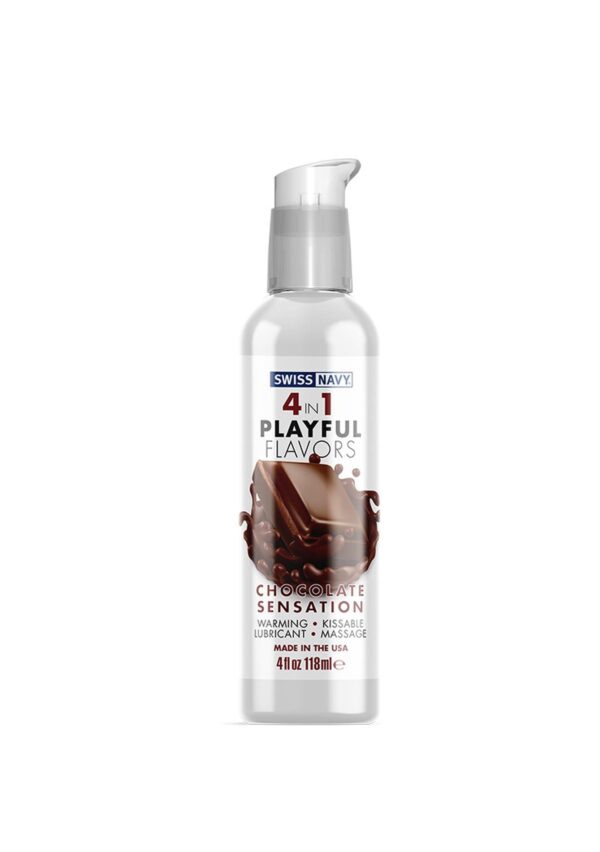 4 In 1 Lubricant with Chocolate Sensation Flavor   4 fl oz / 118 ml