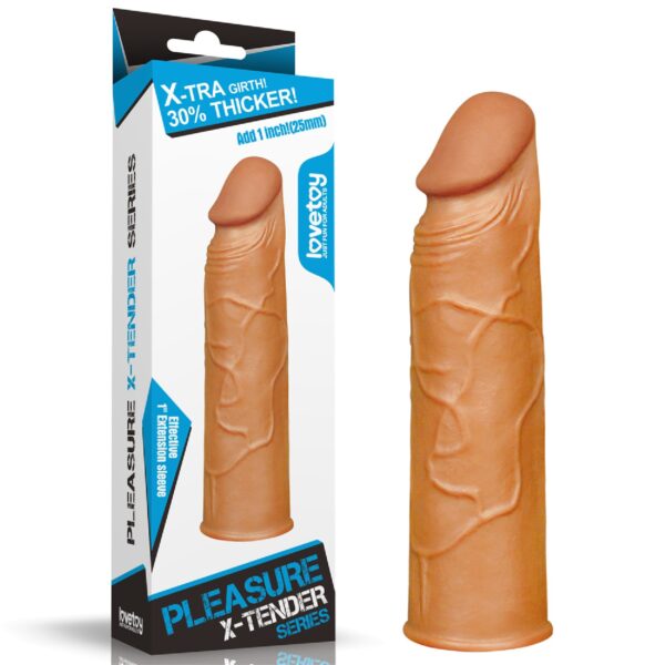Add 1 Pleasure X Tender Penis Sleeve Brown
