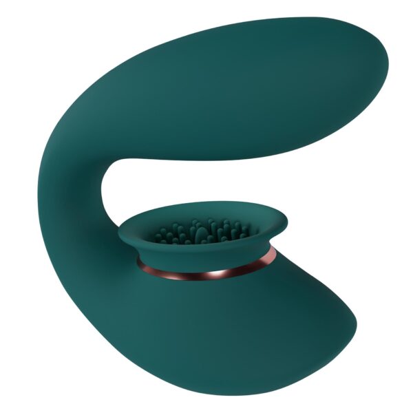 Twitch 3   Rechargeable Vibrator & Suction   Silicone   10 Speed   Forest Green