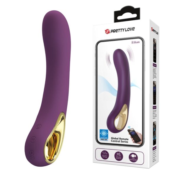 PRETTY LOVE   Ethan purple, 12 vibration functions Mobile APP Long distance Control