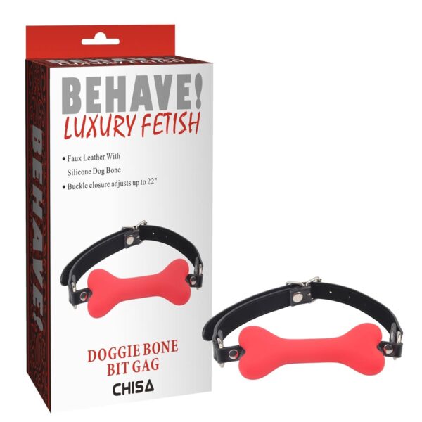 Behave! Doggle Bone Bit Gag Red
