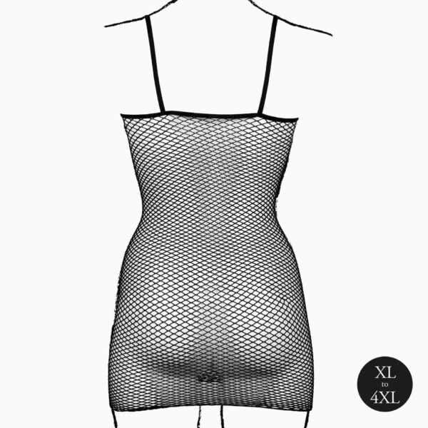 Short dress with fishnet structure and spaghetti straps - obrazek 10