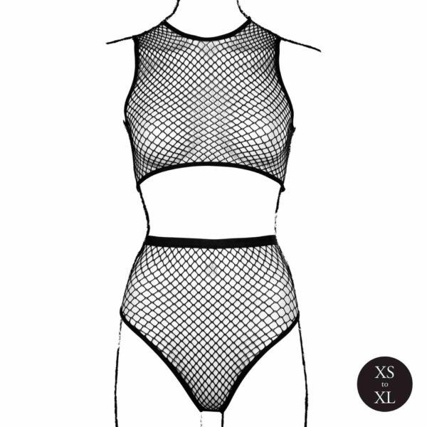 2 piece with crop top, pantie and fishnet structure. - obrazek 10