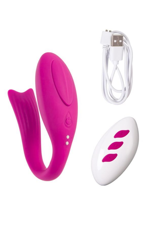 A TOYS Vibrator for couples Dolphy, silicone, pink, 9.6 cm - obrazek 10