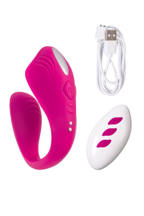 A TOYS Vibrator for couples Cobrum, silicone, pink, 9.6 cm - obrazek 10