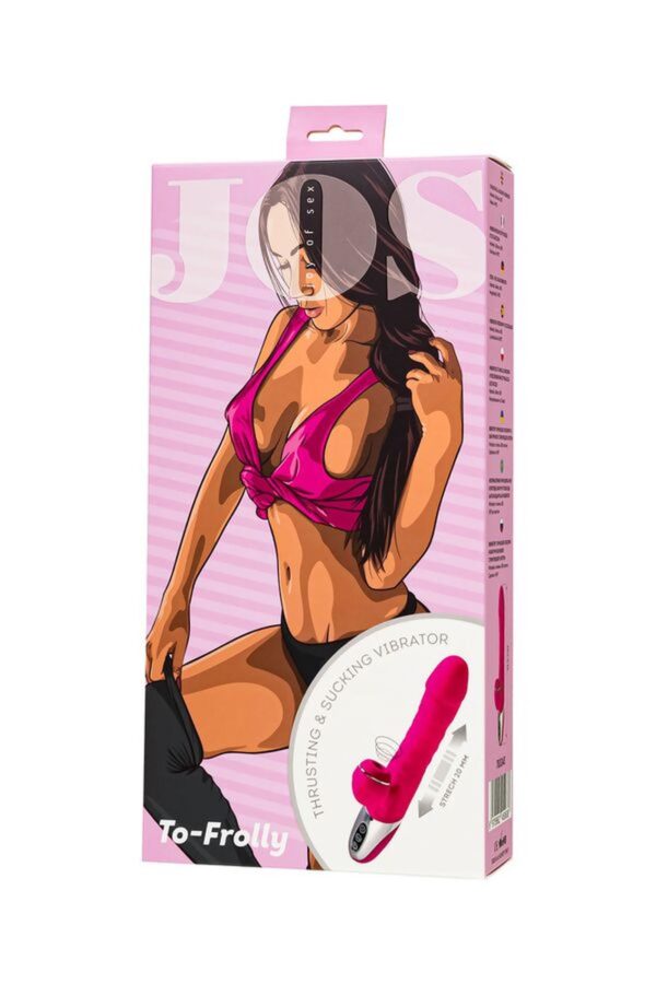 JOS Thrusting and sucking vibrator To Frolly, silicone, pink, 21,5cm - obrazek 10