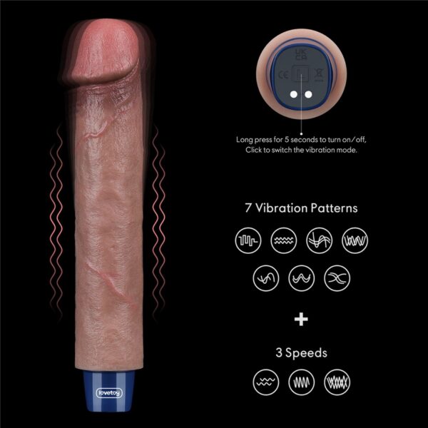 9 REAL SOFTEE Rechargeable Silicone Vibrating Dildo - obrazek 10
