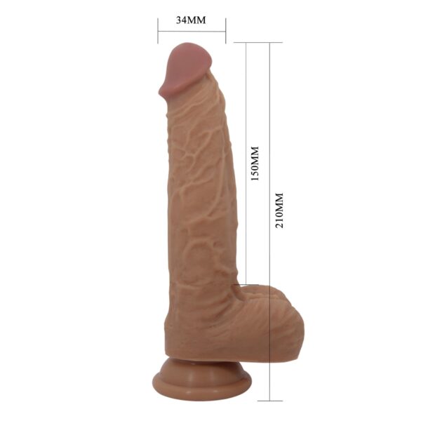 PRETTY LOVE   Jonathan 8,3 Light Brown, 3 vibration functions Thrusting Wireless remote control - obrazek 10
