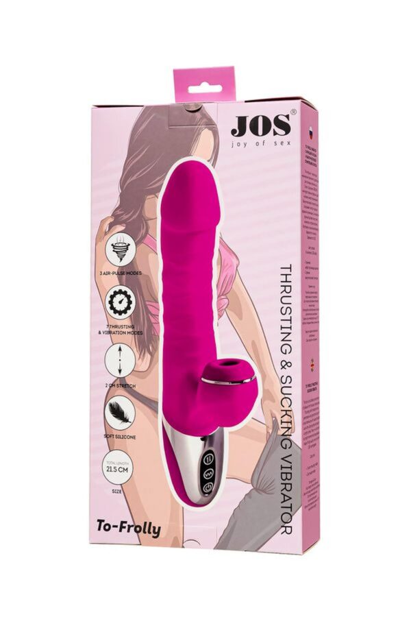 JOS Thrusting and sucking vibrator To Frolly, silicone, pink, 21,5cm - obrazek 11