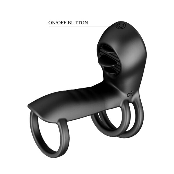 PRETTY LOVE   VIBRATING PENIS SLING Jammy, 12 vibration functions 12 licking settings Memory function - obrazek 11