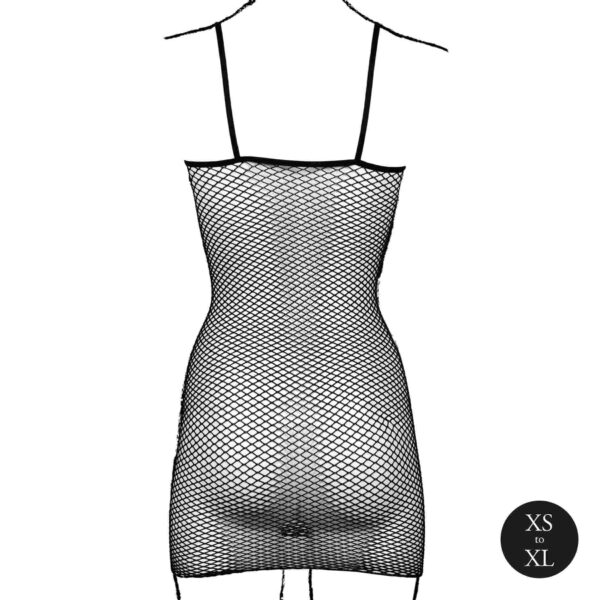 Short dress with fishnet structure and spaghetti straps - obrazek 11