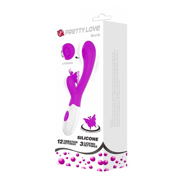 PRETTY LOVE   Moth, 12 vibration functions 3 licking settings - obrazek 11
