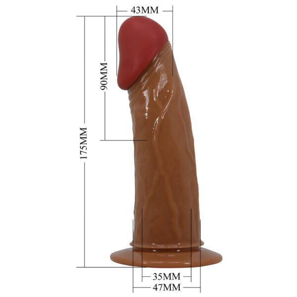 PRETTY LOVE   HARNESS BRIEFS Starks Universal Strap On Harness 6,9 Vibration Dildo Light Brown - obrazek 11