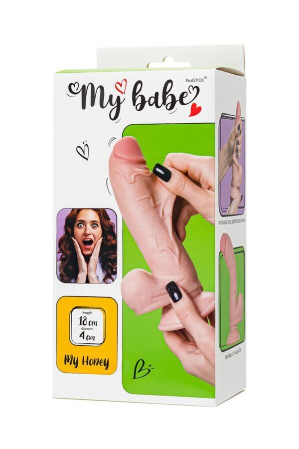 Dildo My babe by RealStick My Honey, flesh,TPE, 18cm - obrazek 11