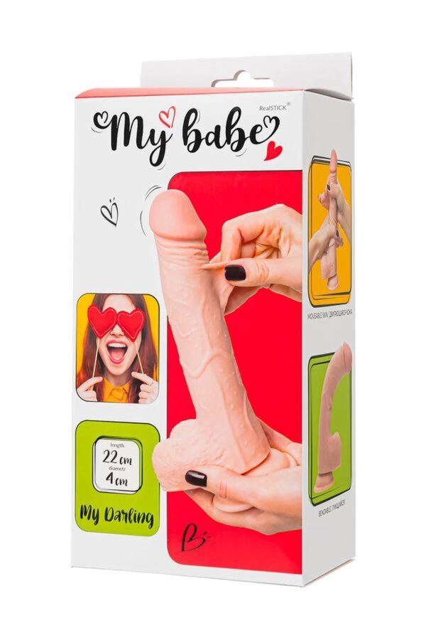 My Babe My Darling Realistic Dildo, TPE, Nude, 22 cm - obrazek 11