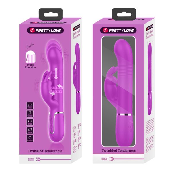 PRETTY LOVE   Coale Twinkled Tenderness Purple, 7 vibration functions 4 rotation functions 4 thrusting settings - obrazek 12