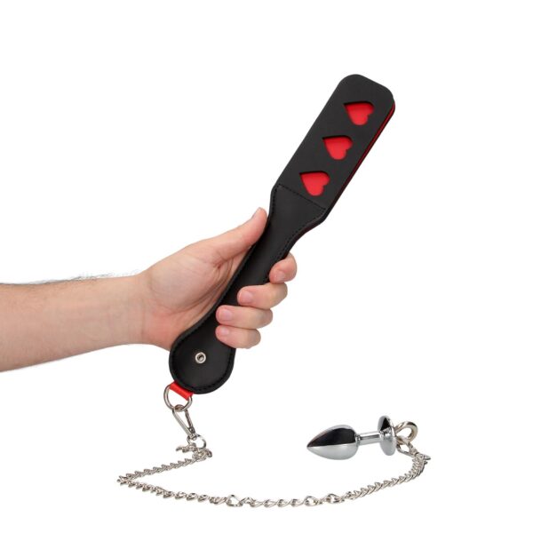 Hearts Paddle with Metal Anal Plug - obrazek 12