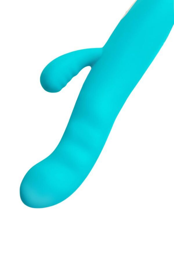 JOS Vibrator rotator with clitoral stimulation JOS MERRY SWI, silicone, blue, 20.7 cm - obrazek 12