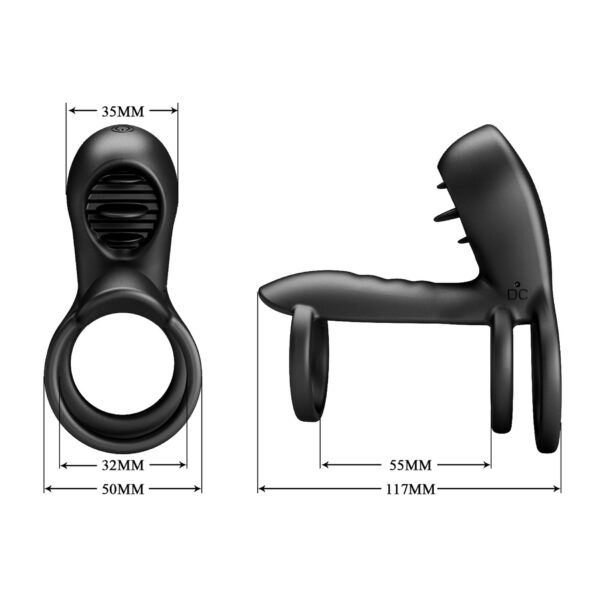 PRETTY LOVE   VIBRATING PENIS SLING Jammy, 12 vibration functions 12 licking settings Memory function - obrazek 13