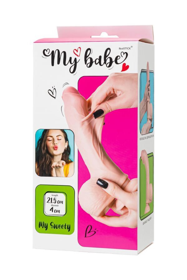 Dildo My babe by RealStick My Sweety, flesh,TPE, 21,5cm - obrazek 13