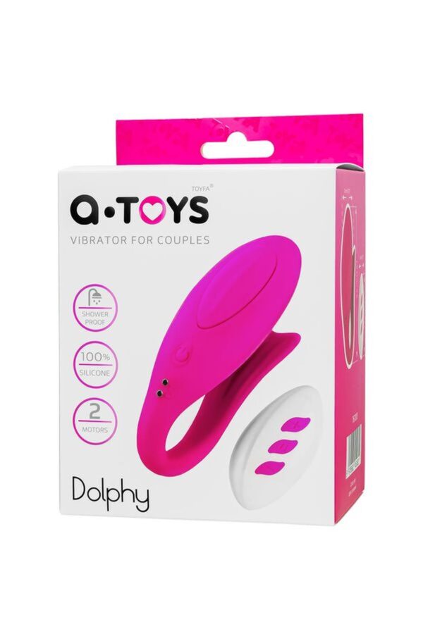 A TOYS Vibrator for couples Dolphy, silicone, pink, 9.6 cm - obrazek 13