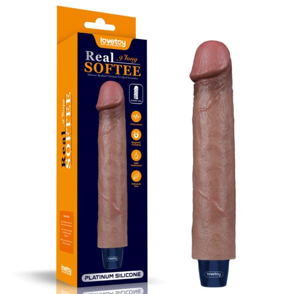 9 REAL SOFTEE Rechargeable Silicone Vibrating Dildo - obrazek 14
