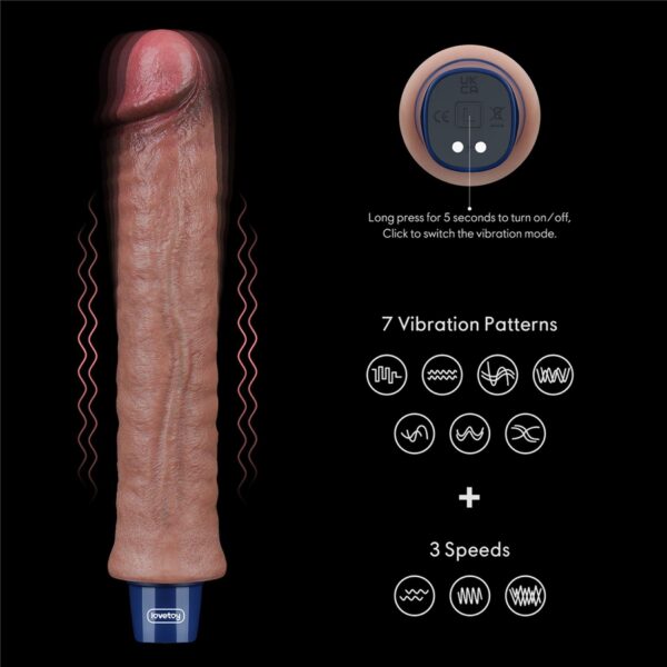 9.5 REAL SOFTEE Rechargeable Silicone Vibrating Dildo - obrazek 14