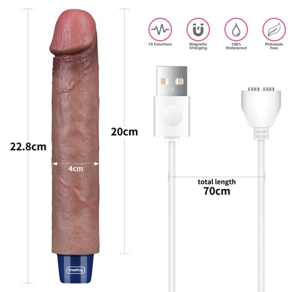 9 REAL SOFTEE Rechargeable Silicone Vibrating Dildo - obrazek 15
