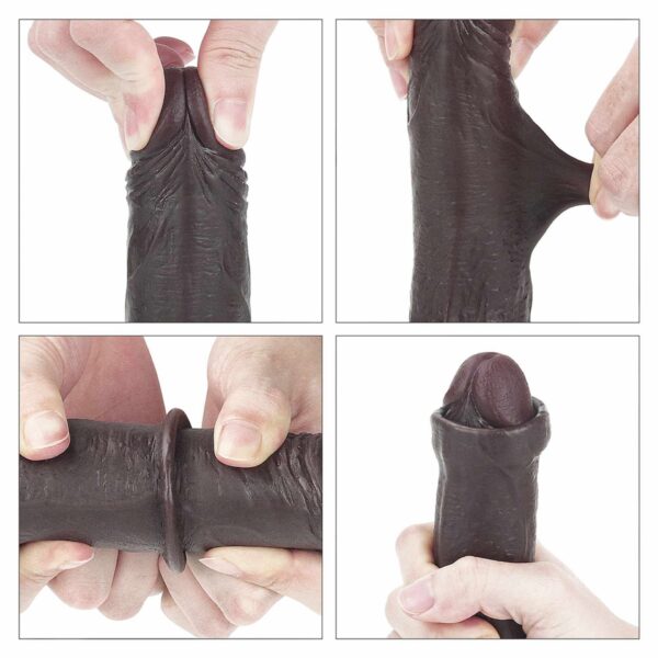 7 Sliding Skin Dual Layer Dong   Black - obrazek 17