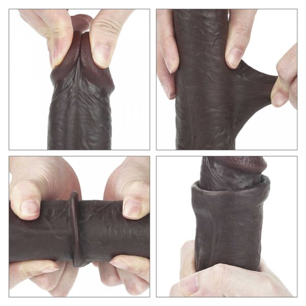 9 Sliding Skin Dual Layer Dong   Black - obrazek 18