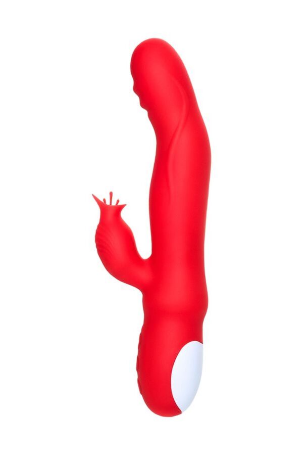 JOS Redli vibrator with moving head, silicone, red, 21 cm - obrazek 2