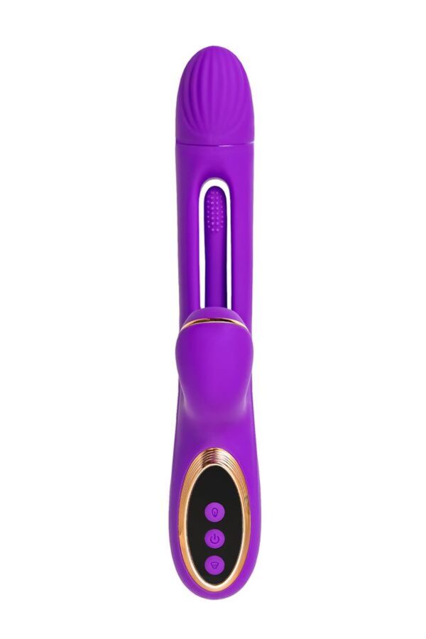 Vibrator with vacuum stimulation and JOS Pitti tongue, silicone, purple, 24 cm - obrazek 2