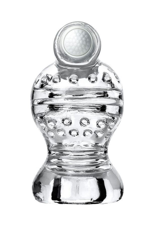 Lingam Shakti, Vibrating Masturbator, TPE, Transparent, 9 cm - obrazek 2