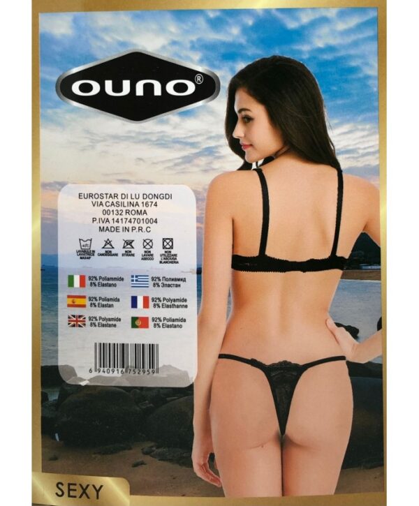Ouno Sexy Lingerie Set 2 parts L/XL Black - obrazek 2