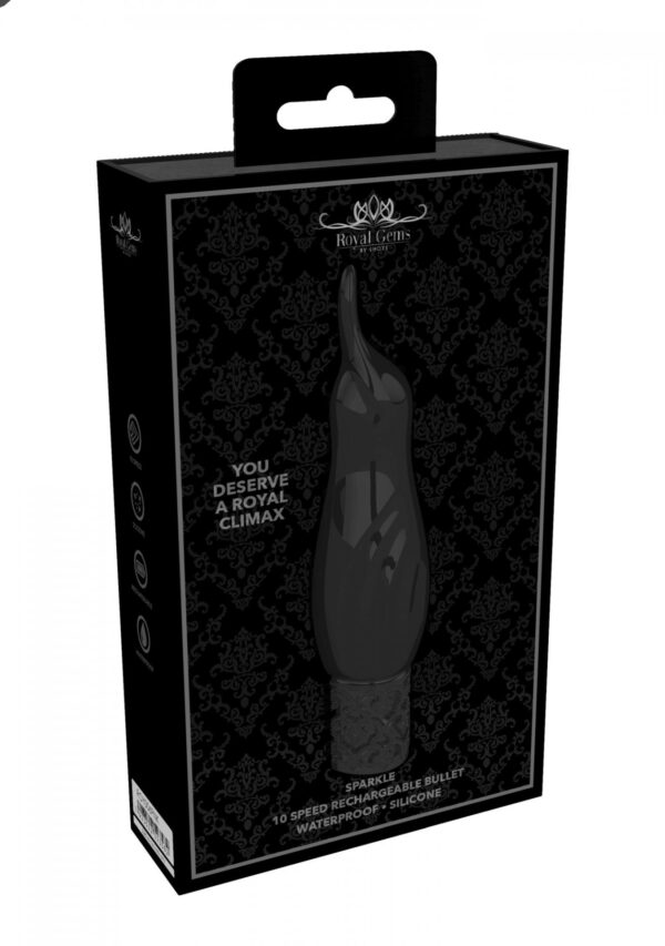 Sparkle   Rechargeable Silicone Bullet   Black - obrazek 2