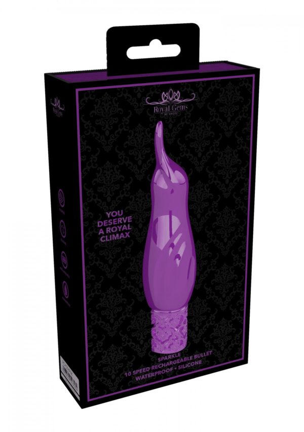 Sparkle   Rechargeable Silicone Bullet   Purple - obrazek 2