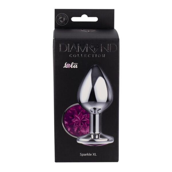 Enlarged Anal Plug Diamond Purple Sparkle XL - obrazek 2
