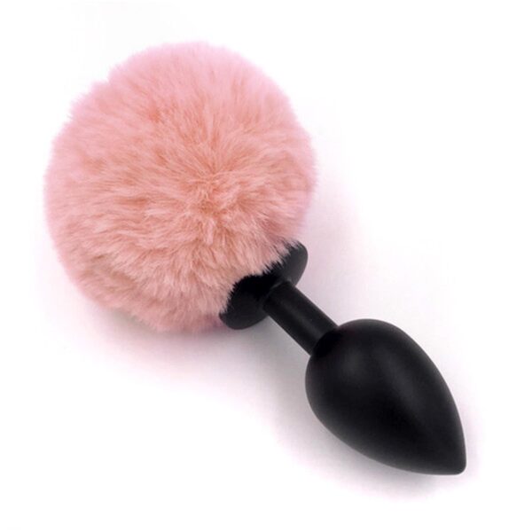 Plug Jewellery Silicon PLUG   Bunny Tail   Black Peach - obrazek 2