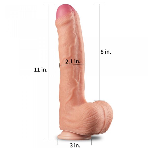11 Dual Layer Platinum Silicone Cock - obrazek 2