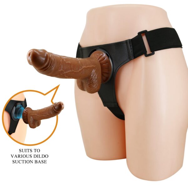 PRETTY LOVE   HARNESS BRIEFS  Micheal, Universal Strap On, 7.0 Dildo - obrazek 2