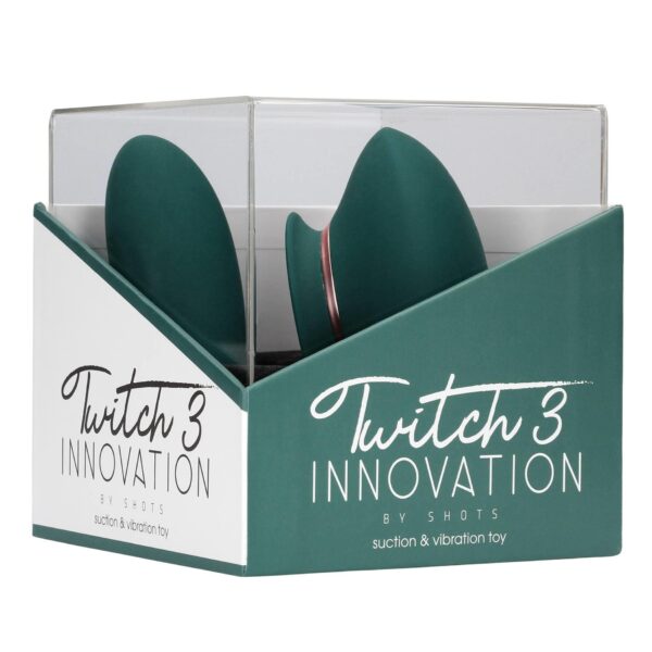 Twitch 3   Rechargeable Vibrator & Suction   Silicone   10 Speed   Forest Green - obrazek 2