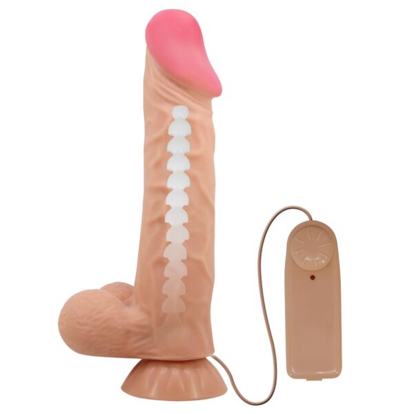 BAILE   Sliding Skin 9,4 Flesh Vibration Bendable Suction base TPR ABS - obrazek 2