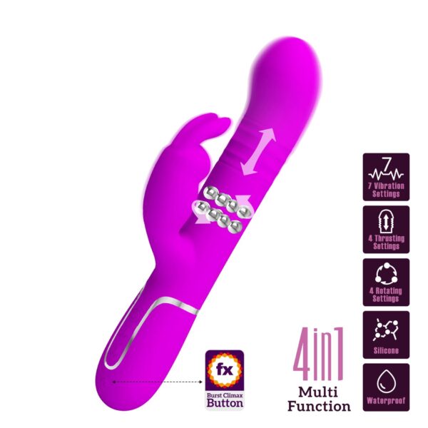 PRETTY LOVE   Coale Twinkled Tenderness Purple, 7 vibration functions 4 rotation functions 4 thrusting settings - obrazek 2
