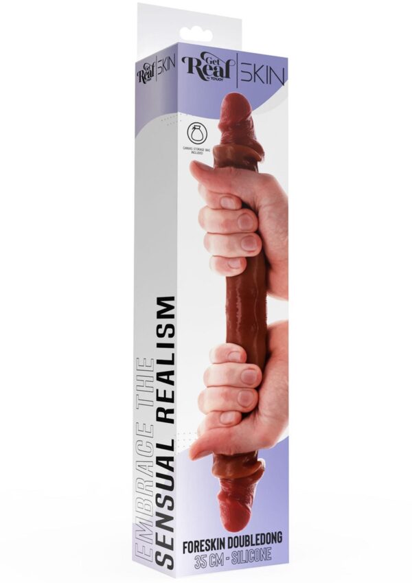 Silicone Foreskin D Dong 35 cm Caramel skin tone - obrazek 2
