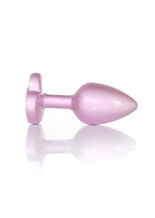 Plug Jewellery Pearl Pink Heart PLUG  Clear S - obrazek 2