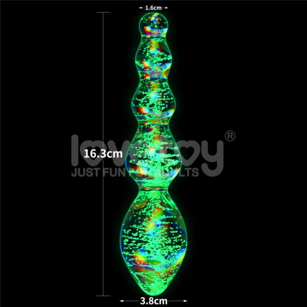 Glow in the dark Twilight Gleam Glass Dildo - obrazek 2