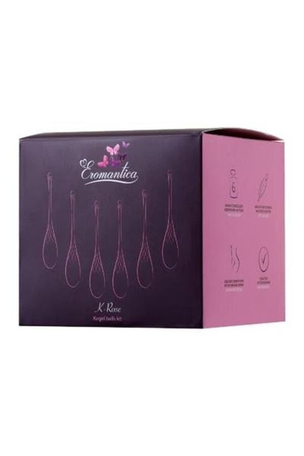 xEROMANTICA Set of 6 vaginal balls K ROSE,silicone, pink - obrazek 2