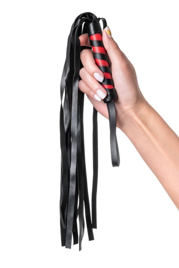 Anonymo flogger, PU leather, black, 45 cm - obrazek 2