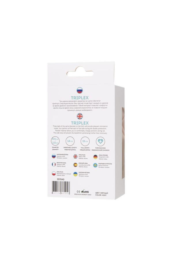 ToDo by Toyfa Anal plug Triplex, silicone, mint, 15 cm, O 2.5 cm - obrazek 2