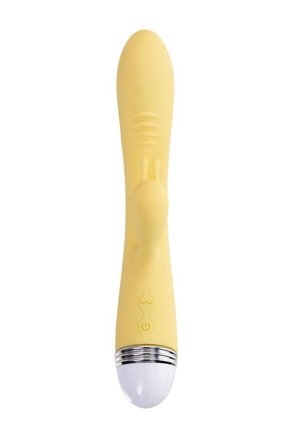 Vibrator with clitoral stimulator Flovetta by Toyfa Aster, silicone, yellow, 22 cm - obrazek 2